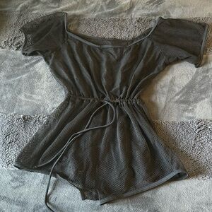 Mesh Romper Beachwear Black Coverup